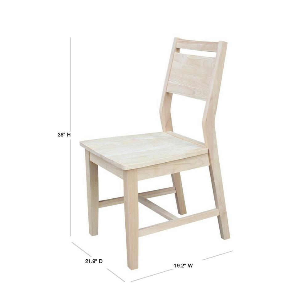 International Concepts Mid Century Modern Panel Back Unfinished Dining Chair Set Of 2 C 3p The Home Depot