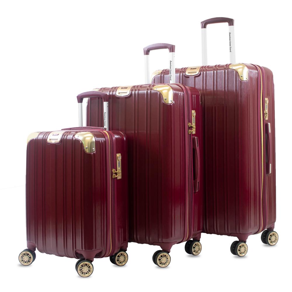 Red Air Canada 3-Piece Spinner Wheeled TSA Locked Durable Travel Luggage Set