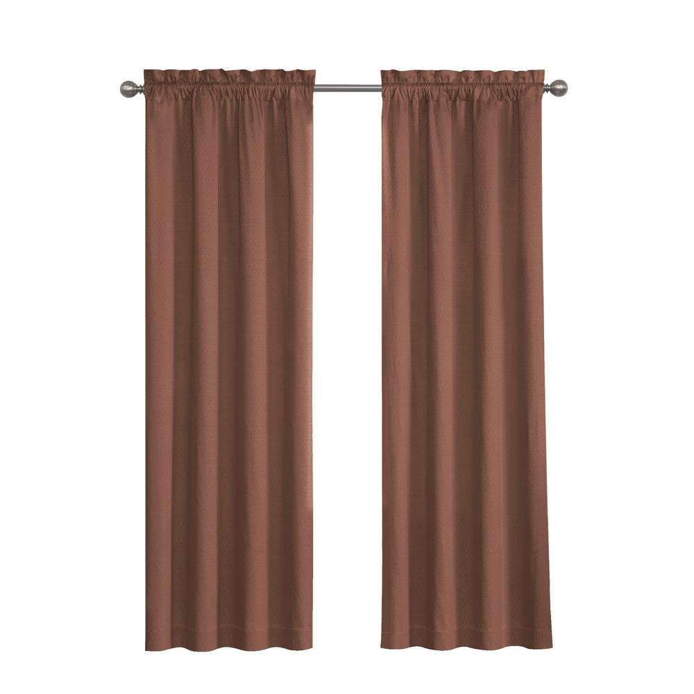 Eclipse Canova Blackout Window Curtain Panel In Chocolate 42 In