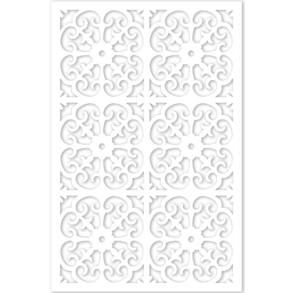 Acurio Latticeworks 1/4 in. x 32 in. x 4 ft. White Vinyl Roman Decor ...