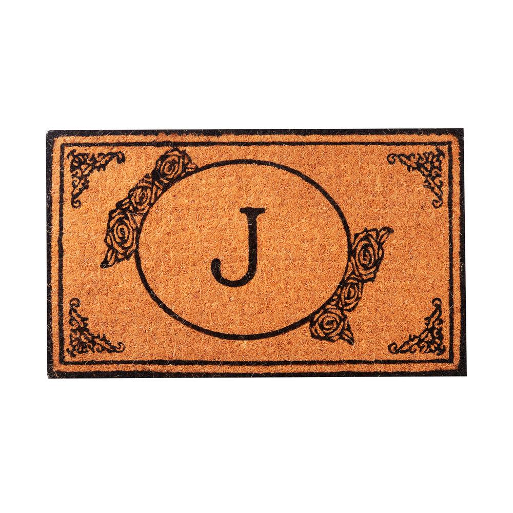 Envelor Monogram J 39 In X 24 In Coir Outdoor Welcome Entrance