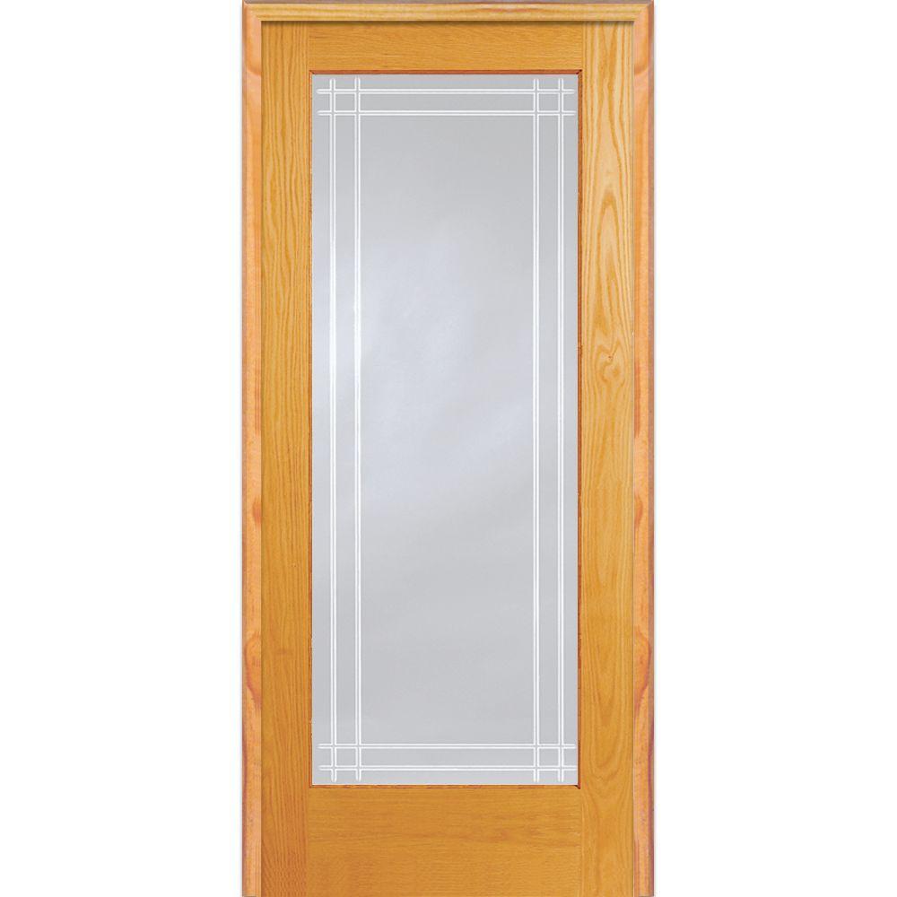 Mmi Door 32 In X 80 In Right Hand Unfinished Pine Glass Full