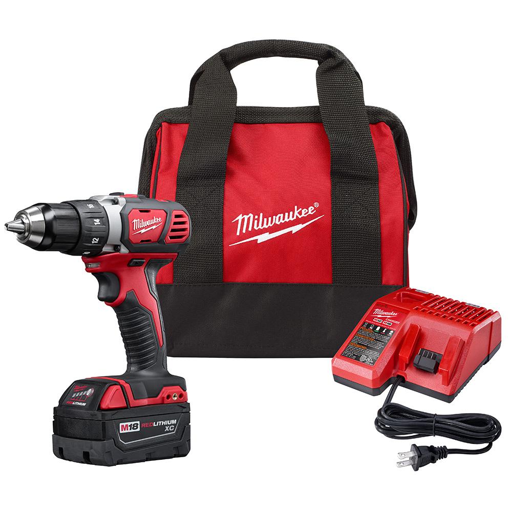 M18 18-Volt Lithium-Ion Cordless 1/2 in. Drill Driver Kit W/ (1) 3.0Ah Battery, Charger & Bag