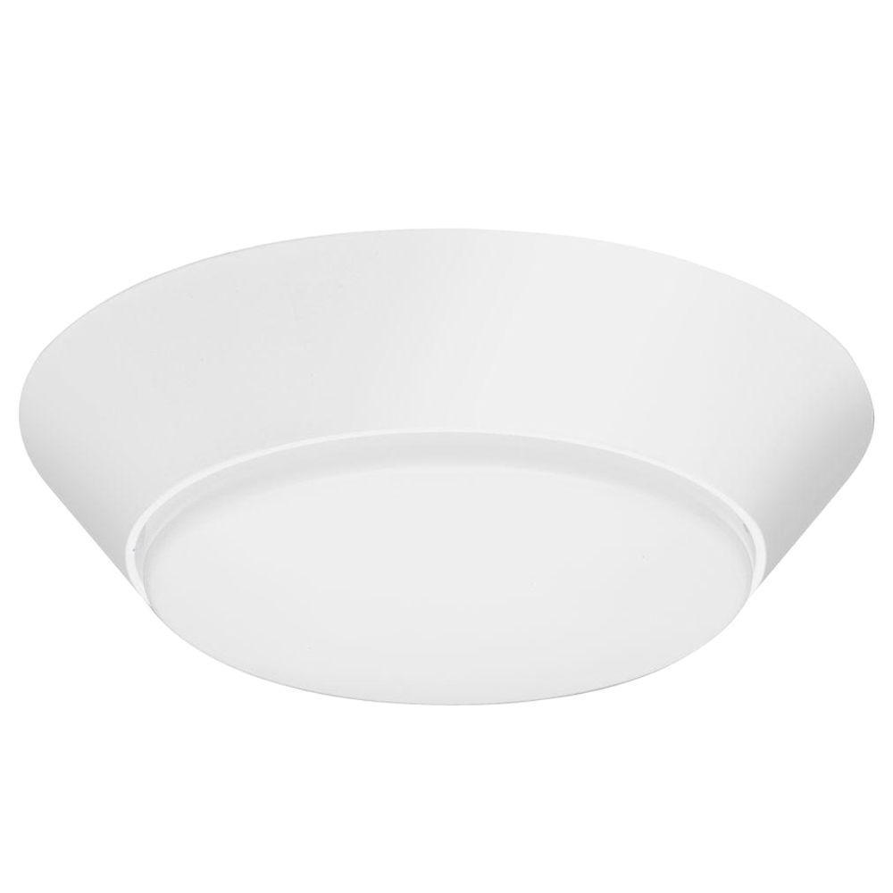 Integrated Led Flush Mount Lights Lighting The Home Depot Versi Lite 9 Watt Textured White Integrated Led Flushmount