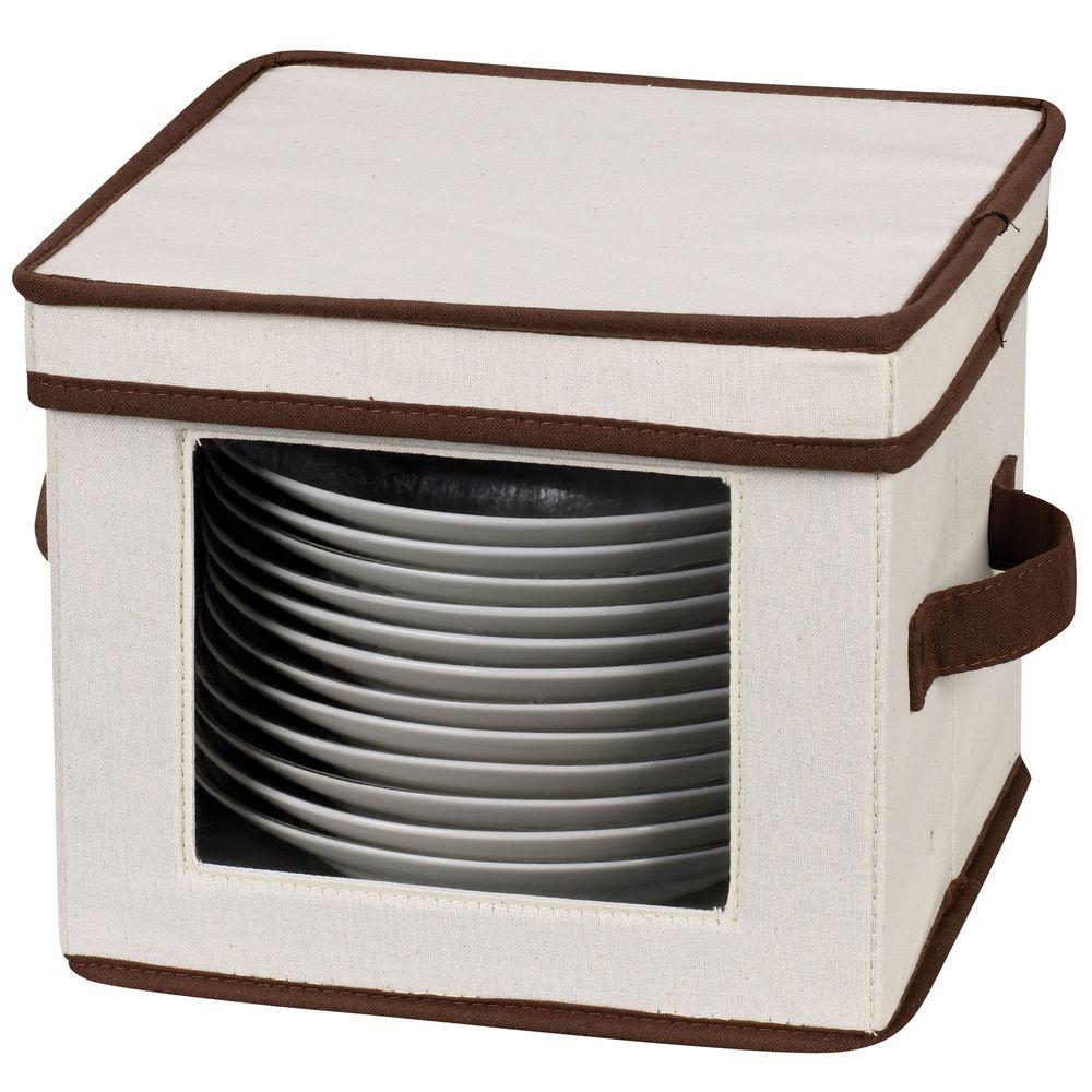 Household Essentials Dessert Plate With Bowl Storage Chest Canvas
