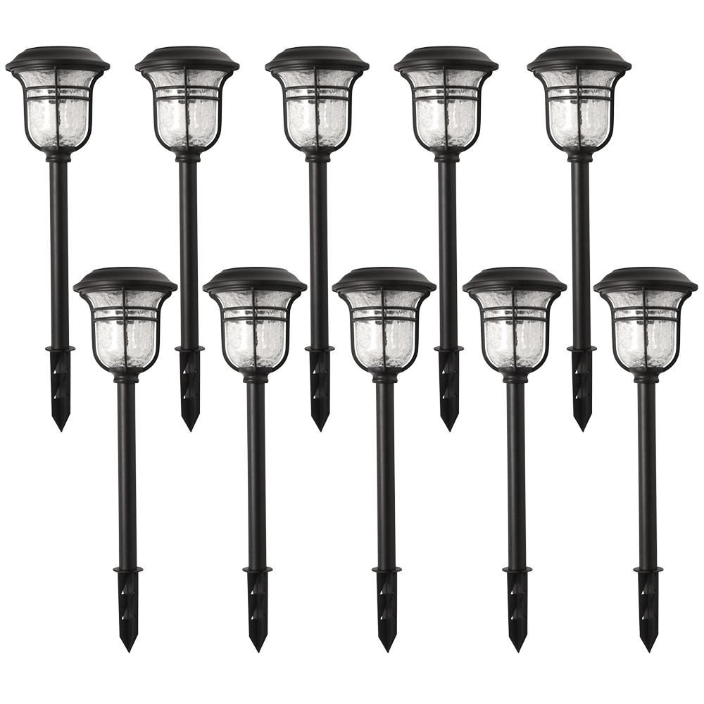Hampton Bay Solar Powered Black Led Outdoor Integrated