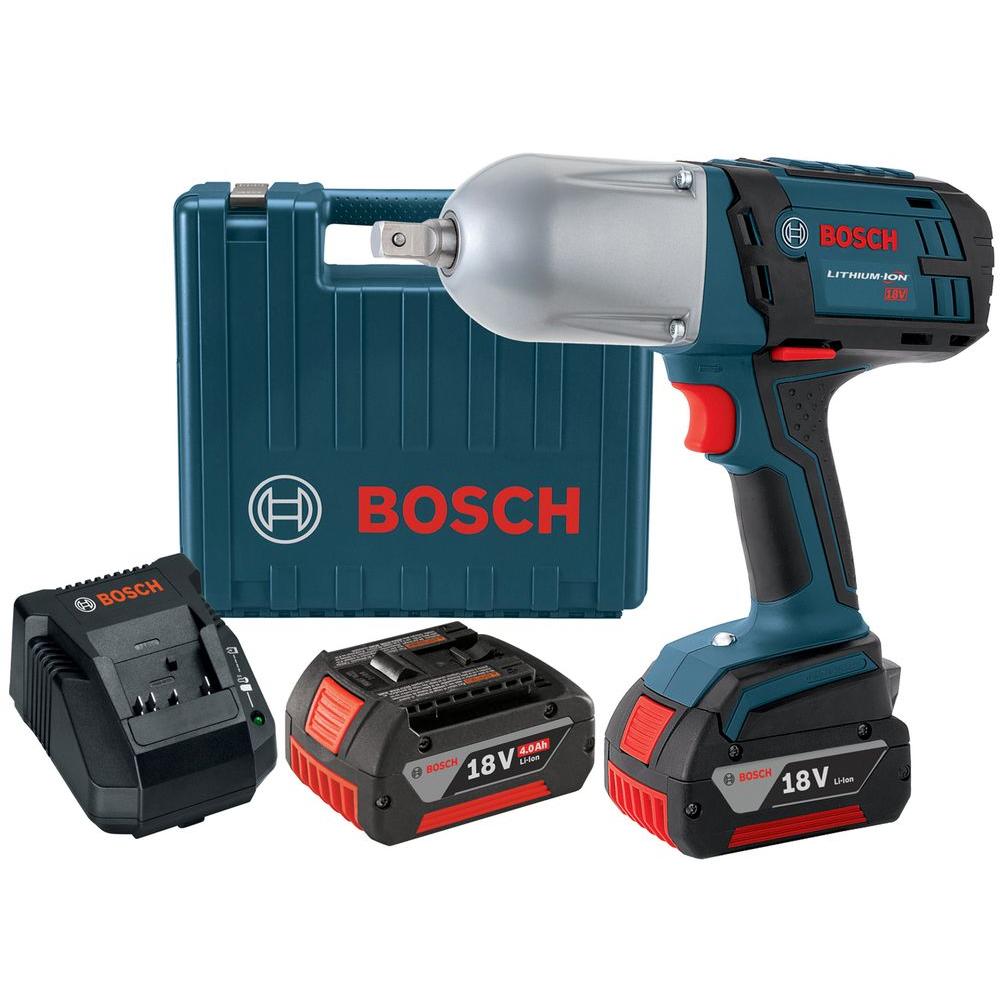 Bosch 18 Volt LithiumIon Cordless Electric 1/2 in. HighTorque Impact