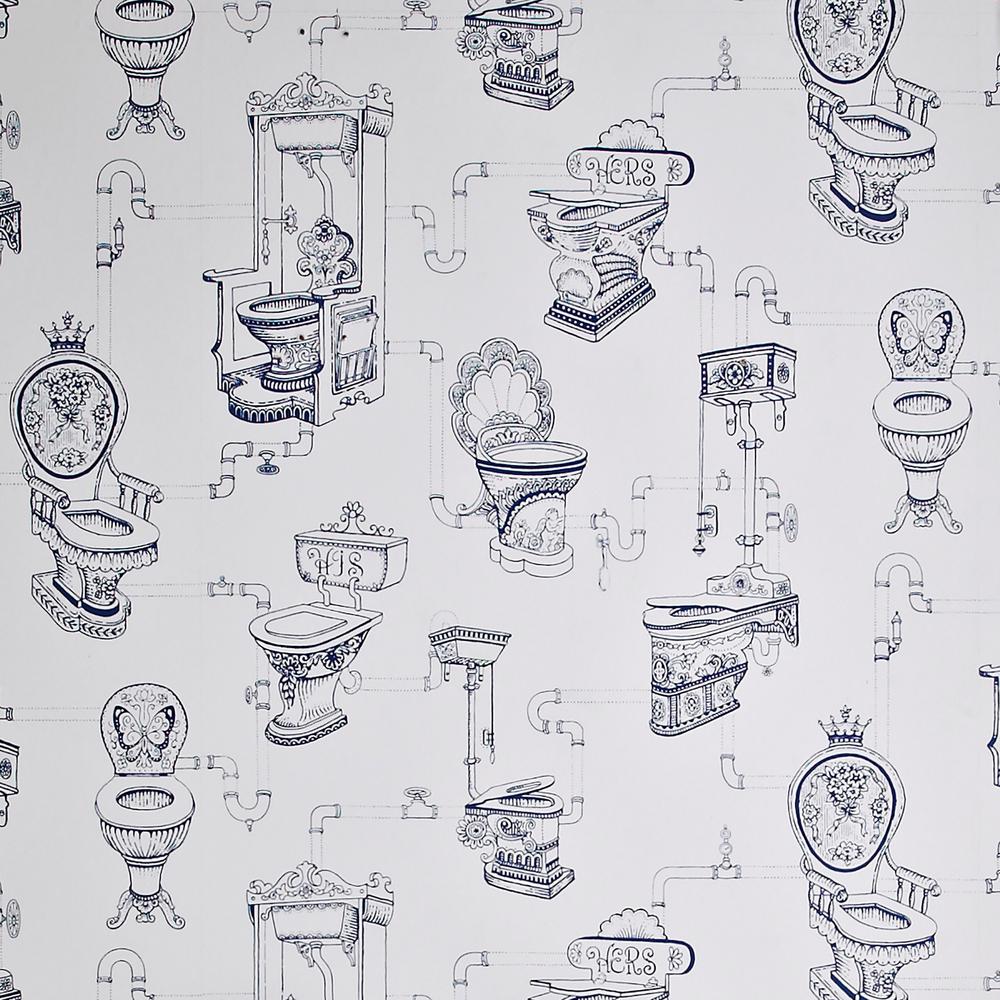 Graham & Brown Blue Loo Loo Removable Wallpaper50635 The Home Depot