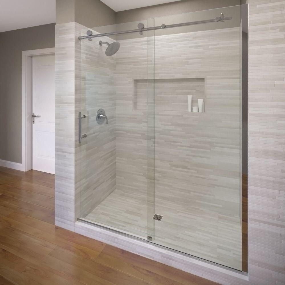 Basco Vinesse 59 in. x 76 in. Semi-Frameless Sliding Shower Door and ...