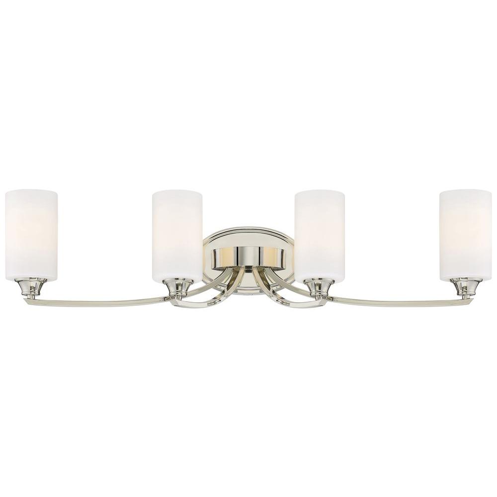 Minka Lavery Tilbury 4 Light Polished Nickel Bath Vanity Minka Lavery Tilbury 4 Light Polished Nickel Bath Vanity 3984 613 The Home Depot