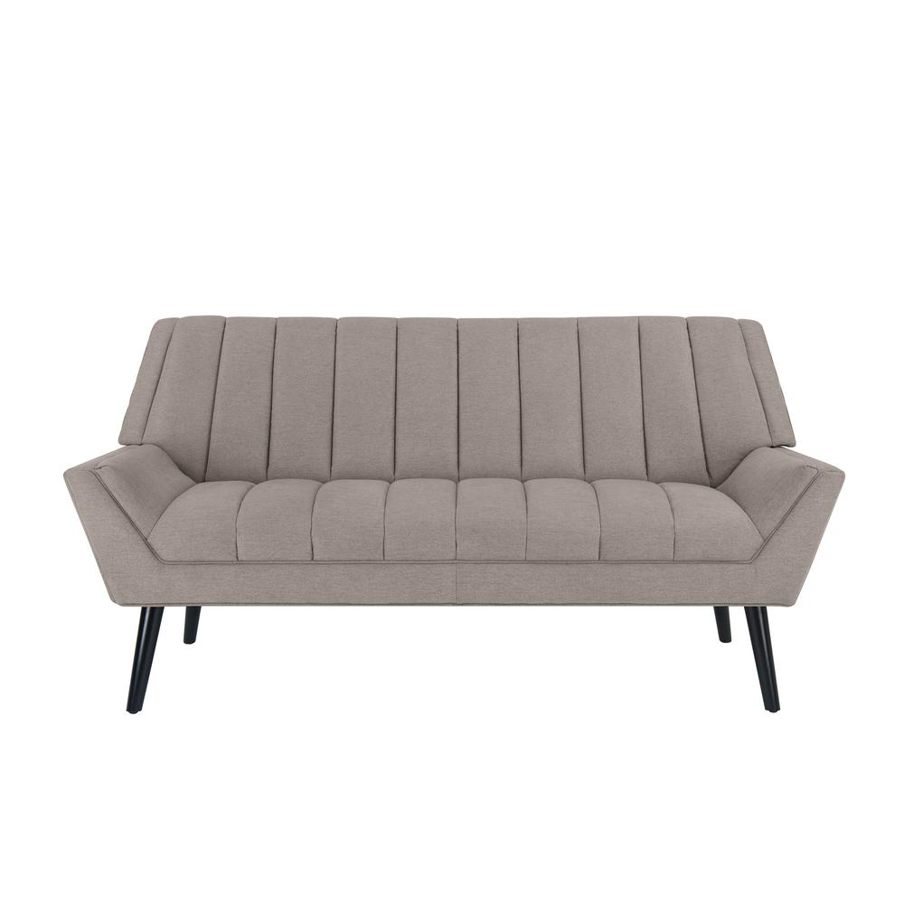 Handy Living Houston Smoky Gray Mid Century Modern Arm Sofa