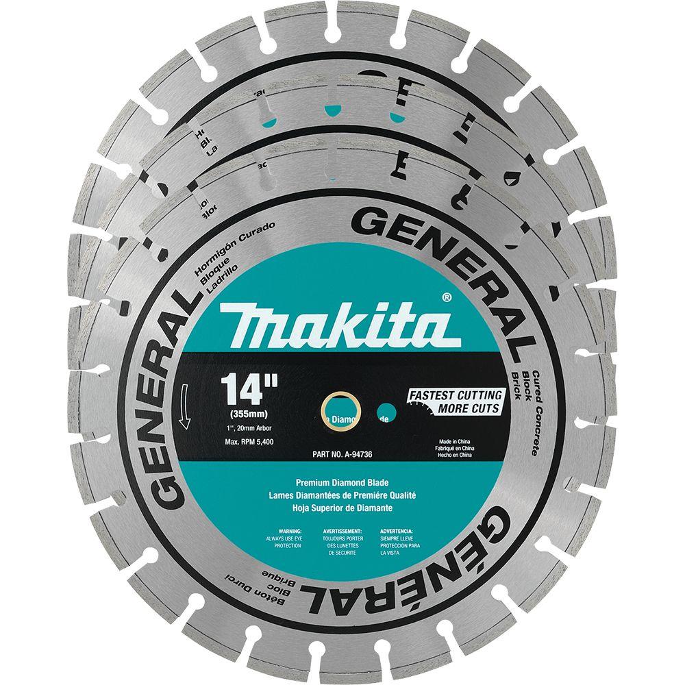 UPC 088381346504 product image for Makita 14 in. Segmented Rim General Purpose Diamond Blade (3-Pack) for use with  | upcitemdb.com