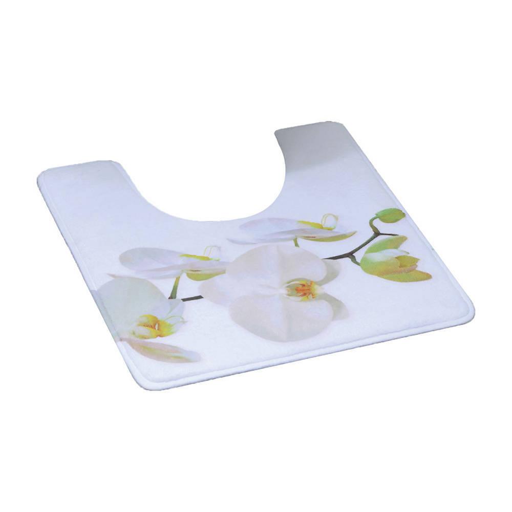 Pedestal Mat Microfiber Bath Toilet Contour Rug Purity White 17W X 20L