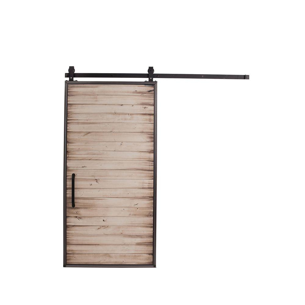 Rustica Hardware 42 in. x 84 in. Mountain Modern White Wash Wood Barn