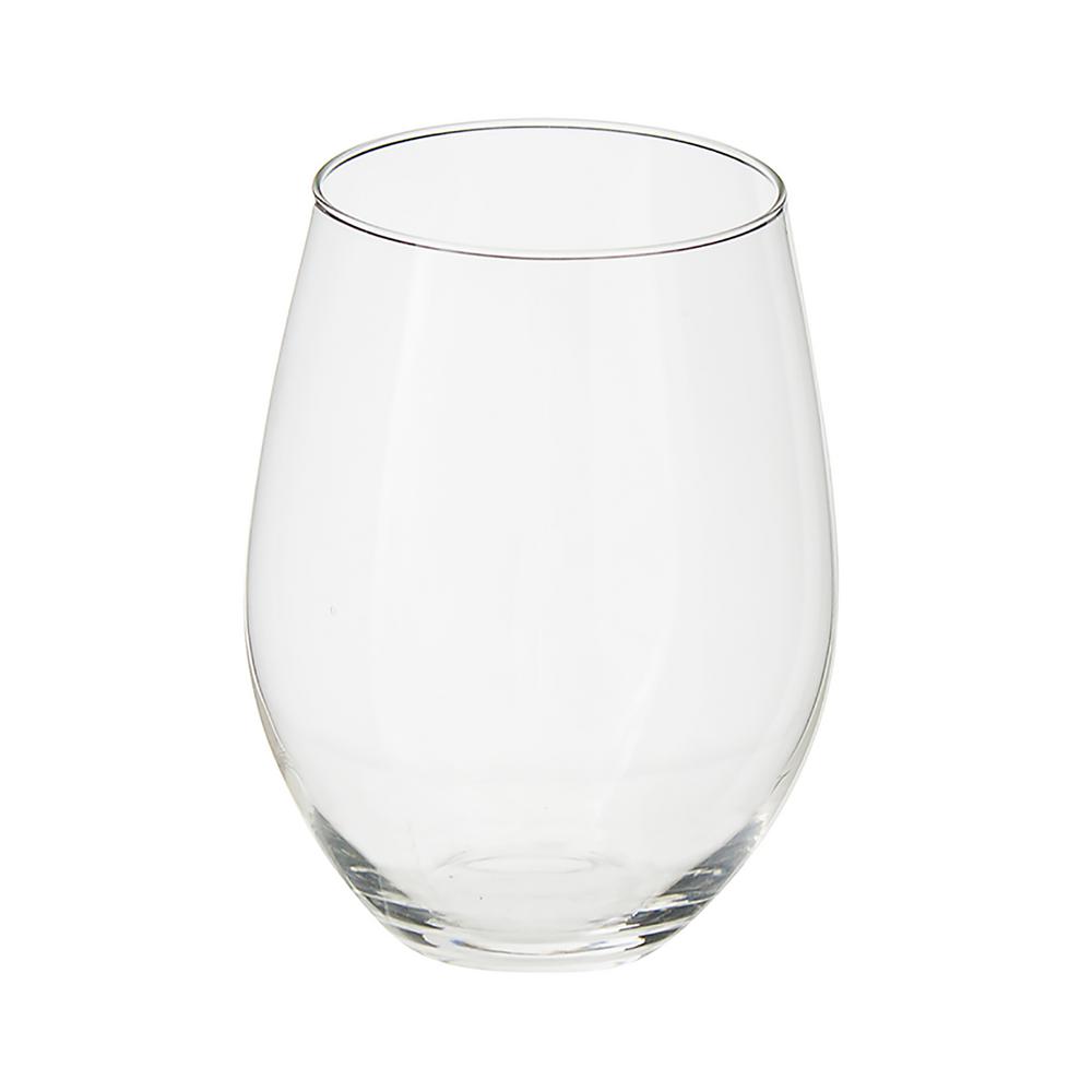 Luster 16 oz. Stemless Wine Glasses in Clear (Set of 4) 12544B The