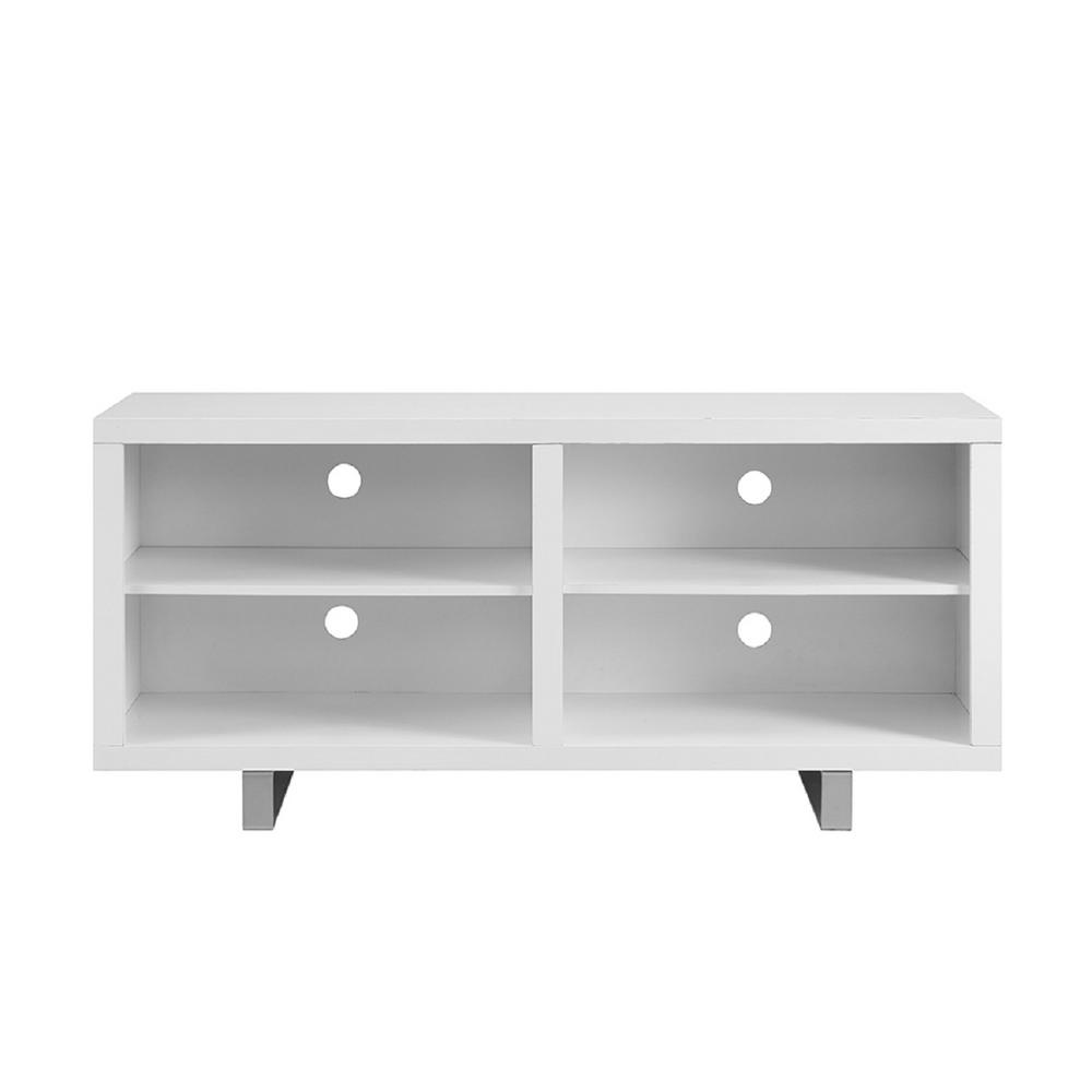 Walker Edison Furniture Company 58 In Simple Modern Tv Console With Walker Edison Furniture Company 58 In Simple Modern Tv Console With Metal Legs White