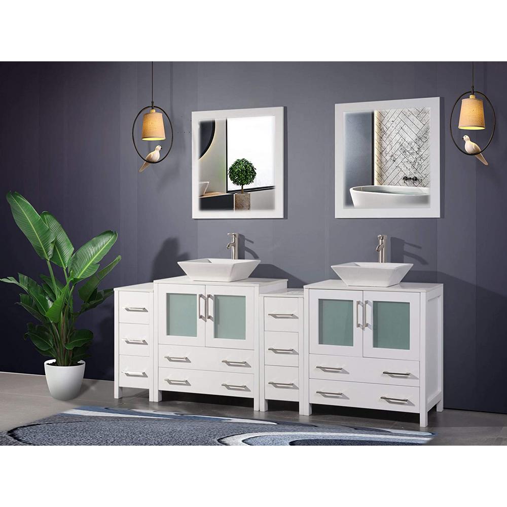 Vanity Art Ravenna 84 in. W x 18.5 in. D x 36 in. H Bathroom Vanity in ...