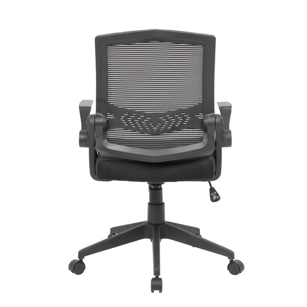 Boss Black Mesh Flip Arm Task Chair B6223 Bk The Home Depot