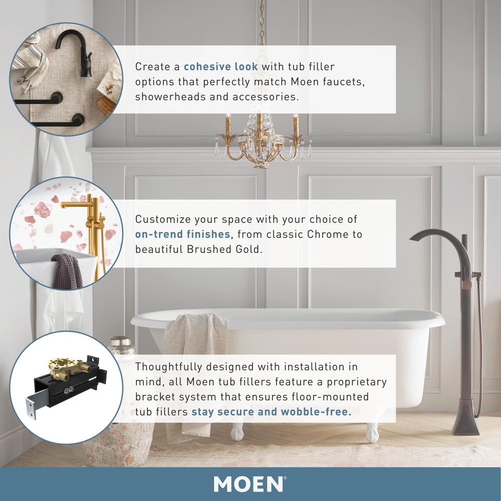 Moen Weymouth 2 Handle Wall Mount Roman Tub Filler Trim Kit In Brushed Nickel Valve Not Included