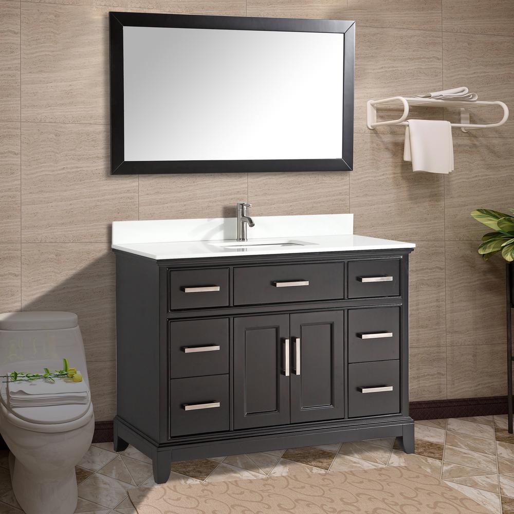 Vanity Art Genoa 60 In W X 22 D 36 H Bath Espresso With Top White Basin And Mirror