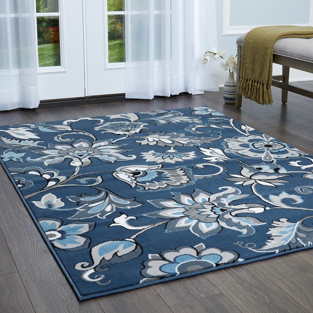 Home Dynamix Tremont Navy Blue 5 Ft 2 In X 7 Indoor Area Rug