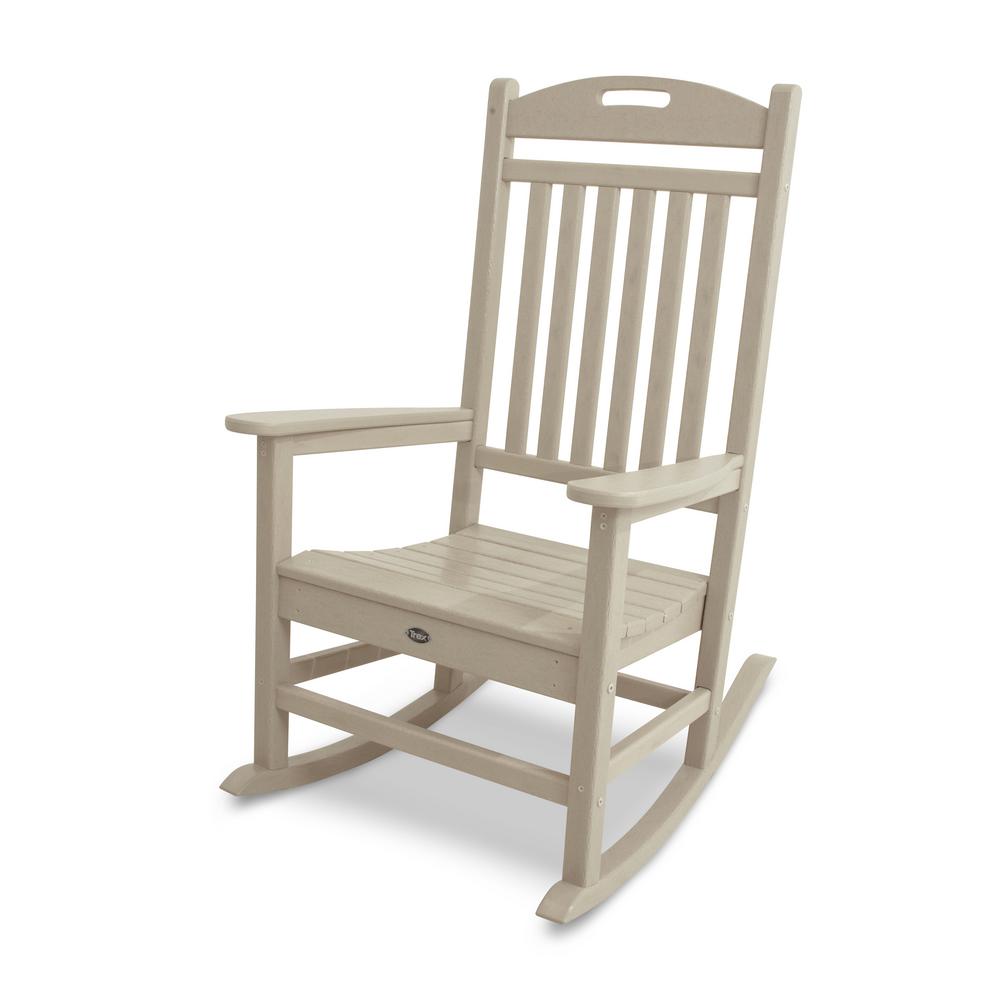 Reviews For Trex Outdoor Furniture Yacht Club Sand Castle Plastic Outdoor Patio Rocker Txr100sc The Home Depot