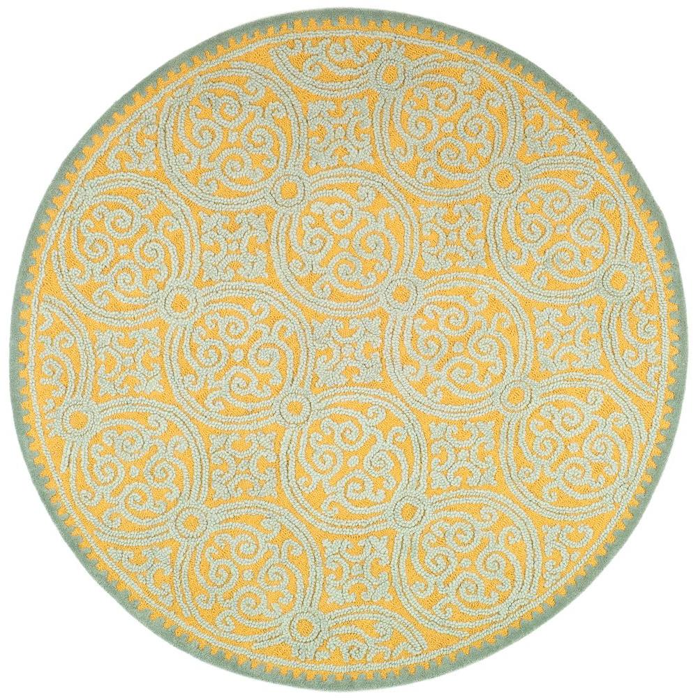 Safavieh Heritage Blue/Gold 8 ft. x 8 ft. Round Area RugHG958A8R The Home Depot