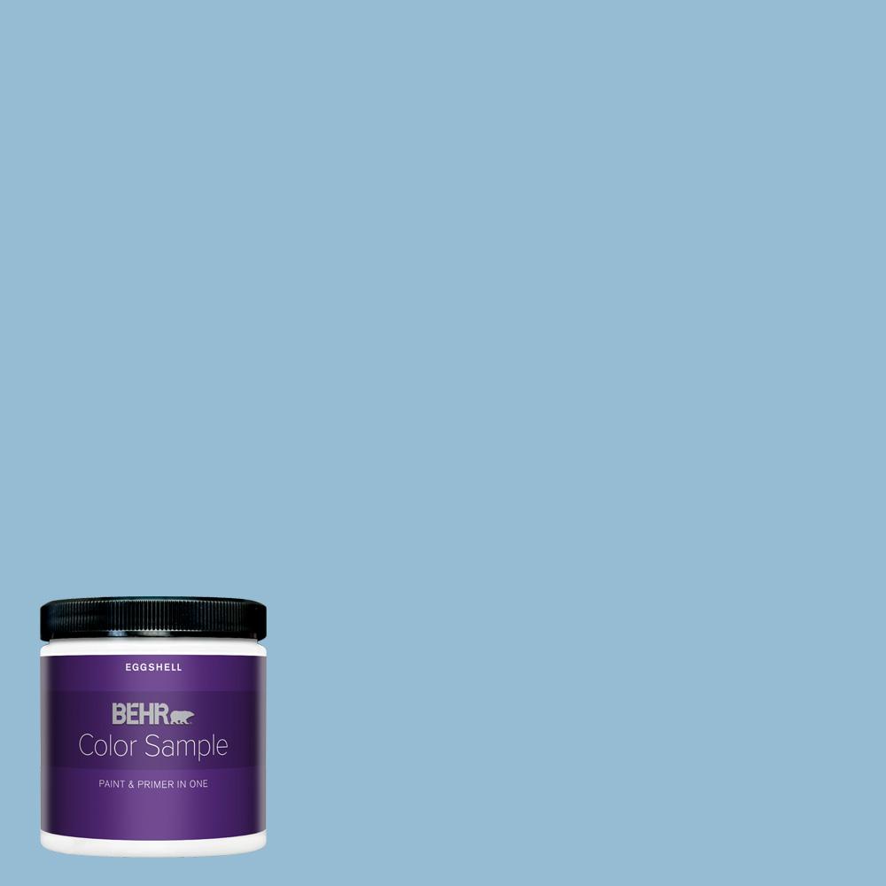 BEHR PREMIUM PLUS 8 oz. #M500-3 Blue Chalk color Eggshell ...