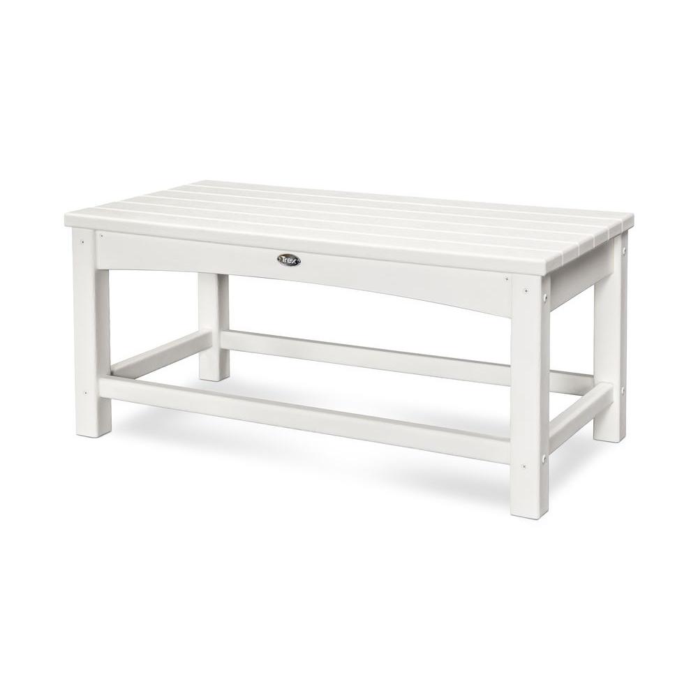 White Outdoor Coffee Tables Patio The Home Depot Rockport Club Classic White Patio Coffee Table