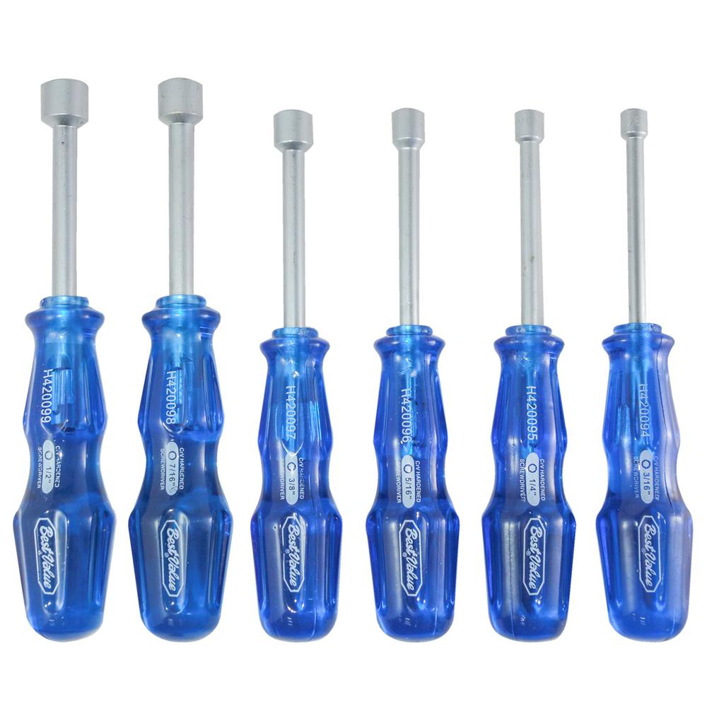 6 Piece Handheld Nut Driver Set Machine Tips HVAC Electrician