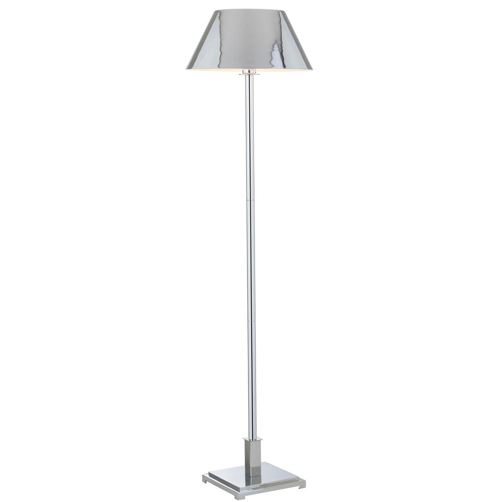 Jonathan Y Roxy 60 In Chrome Metal Floor Lamp