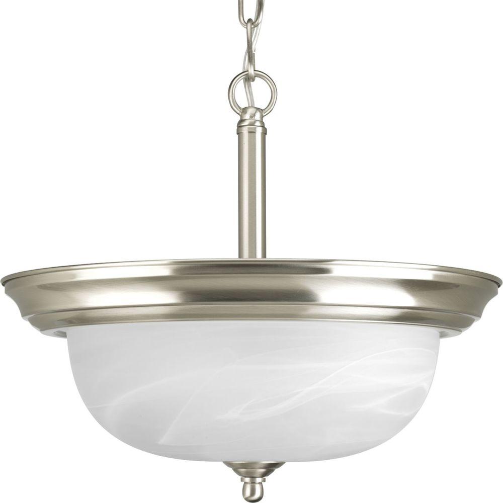 Progress Lighting Invite Collection 3 Light Brushed Nickel Semi 2 Light Brushed Nickel Semi Flushmount