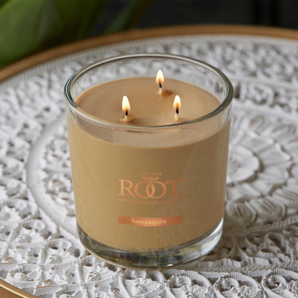 ROOT CANDLES Lavender Vanilla Floral Scented 3Wick Beeswax Blend Jar