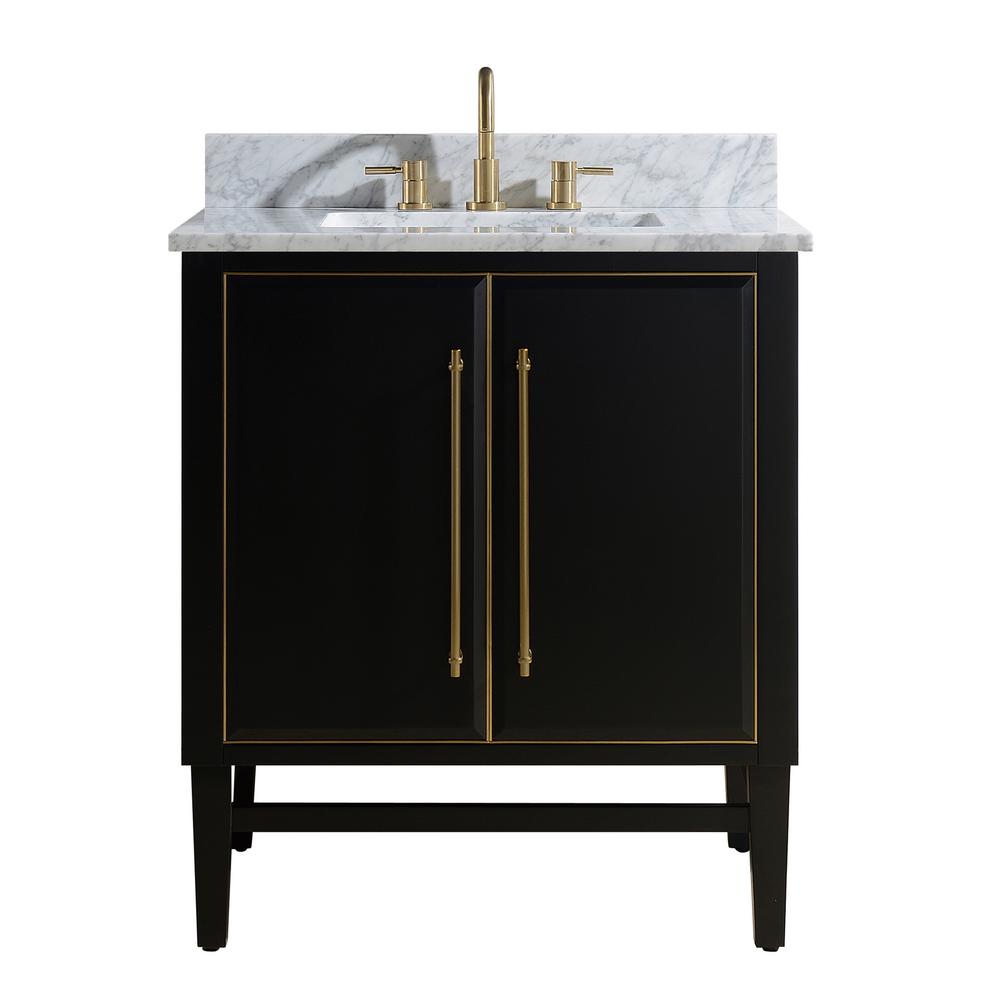 Avanity Mason 31 In W X 22 D Bath Vanity Black With Gold Bath Vanity In Black With Gold