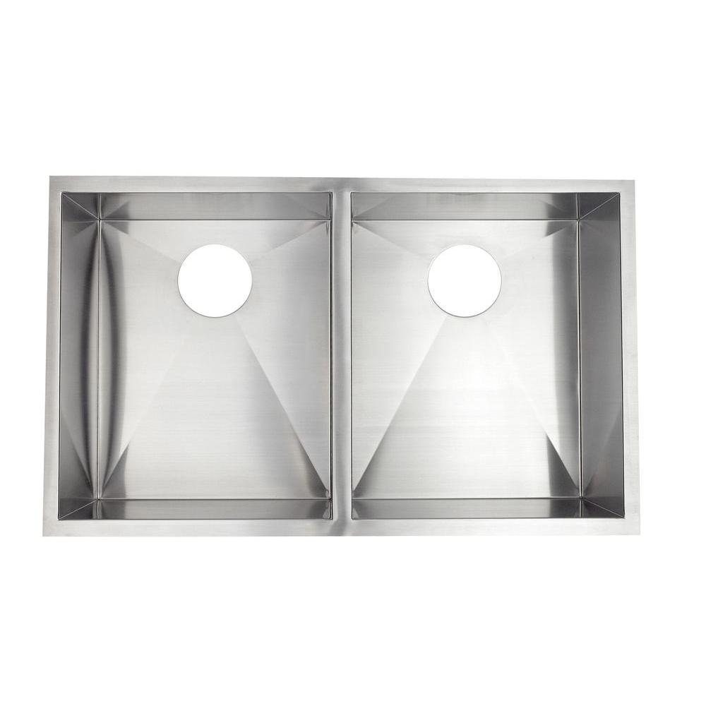 UPC 842678003026 product image for Pegasus Undercounter Stainless-Steel 33 in. 0 hole Double Bowl Kitchen Sink, Sil | upcitemdb.com