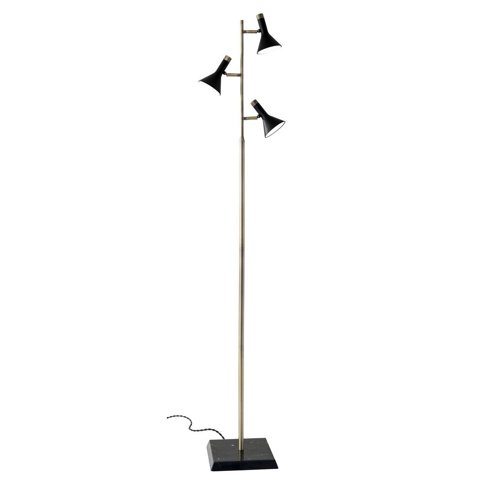 Pull Chain Floor Lamps The Home Depot Integrated Led White Brass Floor Lamp
