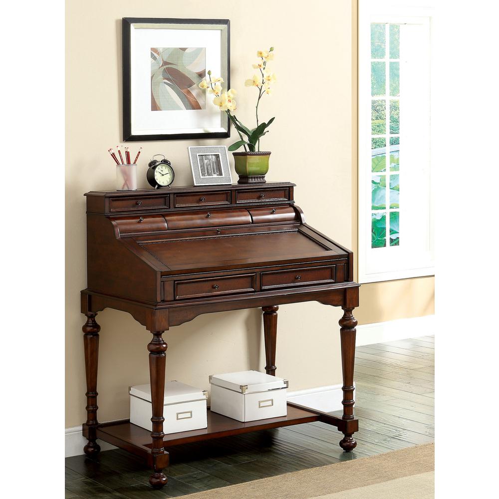Breston Cherry Secretary Desk With Fold Out Writing Tray