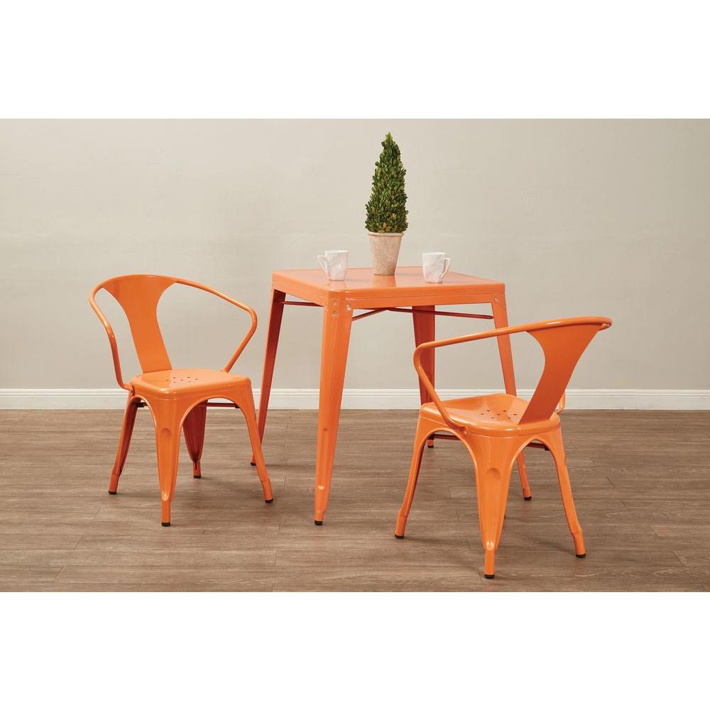 OSP Home Furnishings Patterson Orange Metal Side Chair Set Of 4