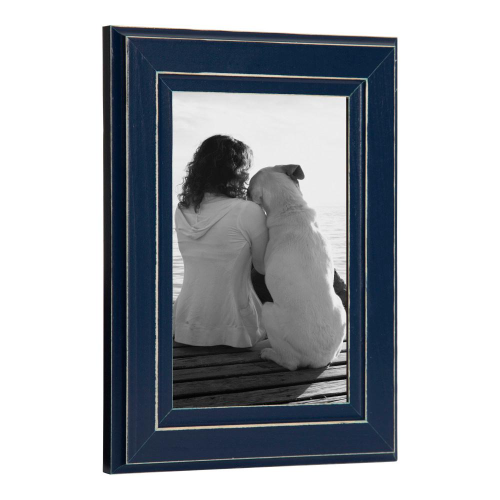 Designovation Kieva 4 In X 6 Navy Blue Picture Frame