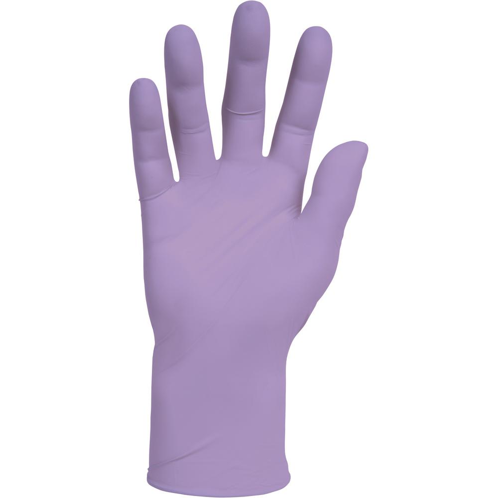 purple plastic gloves