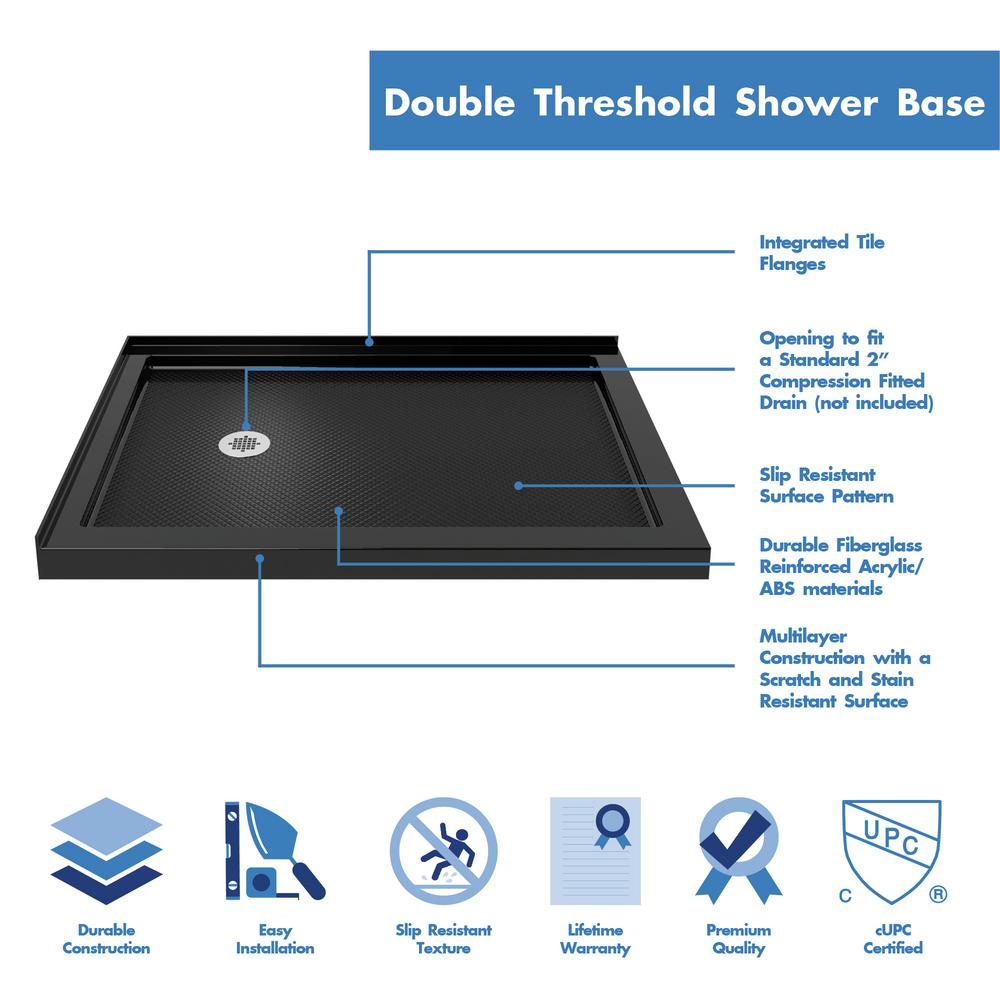 x 36 in. D Double Threshold Shower Base 
