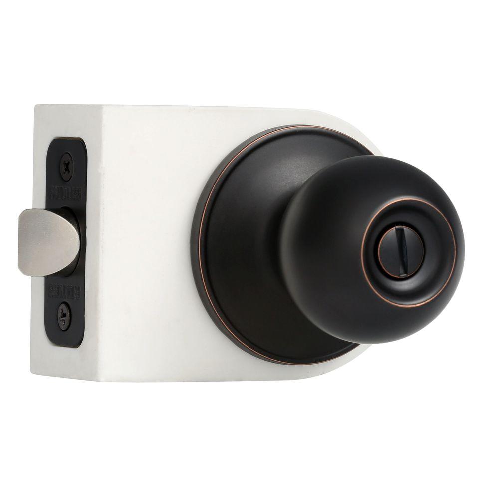 Faultless Ball Aged Bronze Privacy Bed/Bath Door KnobT3X710BF The