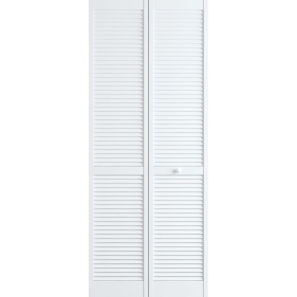 Frameport 30 In X 78 In Louver Pine White Interior Closet Bi