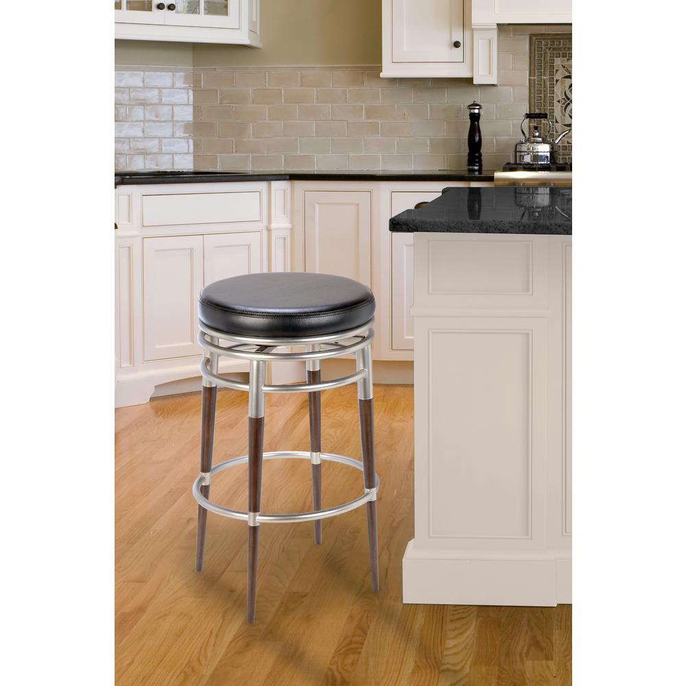 Hillsdale Furniture Salem 26 in. Brushed Chrome Cushioned Bar Stool4688827 The Home Depot