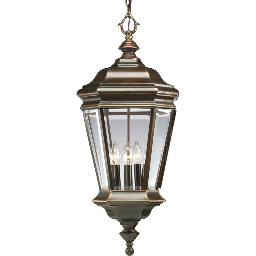 Outdoor Pendants Hanging Lights Ceiling Lighting Crawford Collection 4 Light Oil Rubbed Bronze Outdoor Hanging Lantern