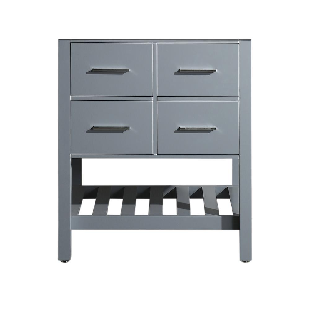 29 inch Main Cabinet Only in Grey with Matte/Polished Chrome Hardware