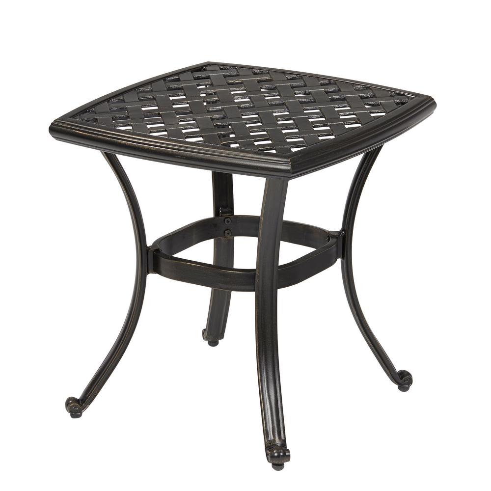 Black Aluminum Outdoor Side Tables Patio Tables The Home Depot