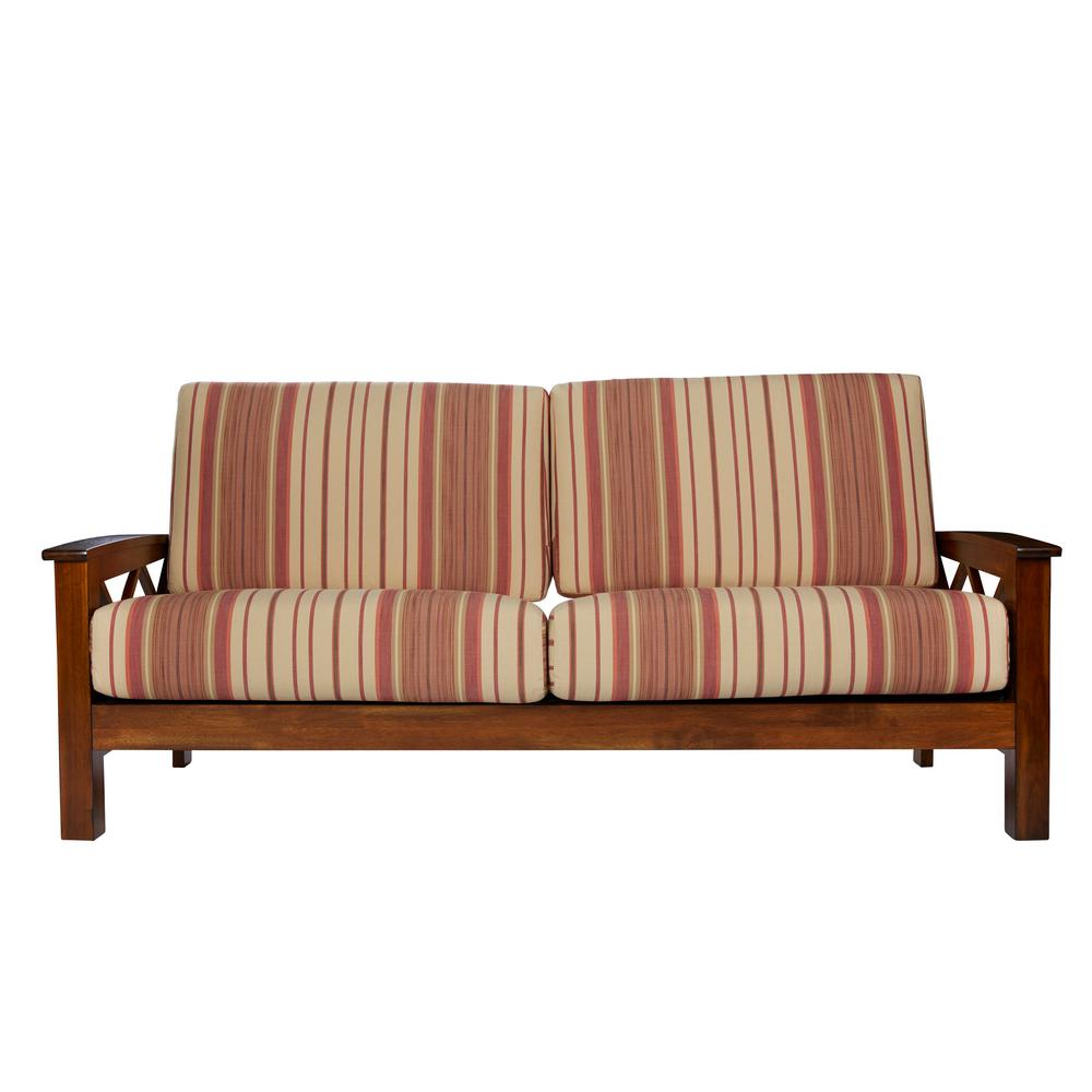Handy Living Virginia X Design Sofa With Exposed Wood Frame Handy Living Virginia X Design Sofa With Exposed Wood Frame