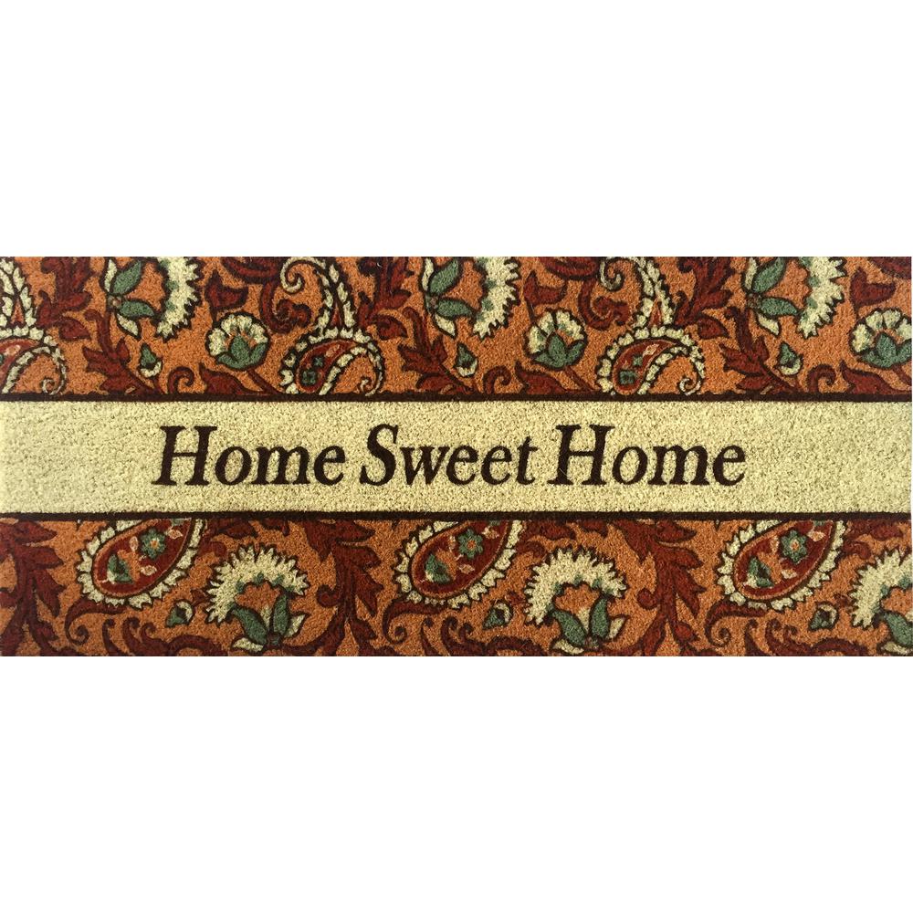 Home Dynamix Fiesta Orange 20 in. x 46 in. Coir Outdoor Mat31066