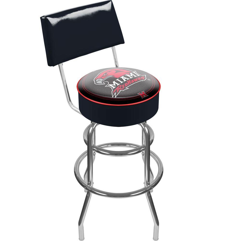 Trademark Miami University Ohio 30 In Chrome Padded Swivel Bar Trademark Miami University Ohio 30 In Chrome Padded Swivel Bar Stool Lrg1100 Muoh The Home Depot